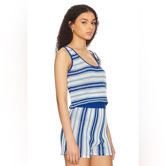 Solid & Striped The Charlie Cover Up Set/top and bottom/ in Marina Blue Stripe - Picture 3 of 5